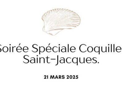 Soirée Spéciale Coquilles Saint-Jacques au Moulin des Sens – Vendredi 21 Mars 2025 Soirée Spéciale Coquilles Saint-Jacques au Moulin des Sens – Vendredi 21 Mars 2025